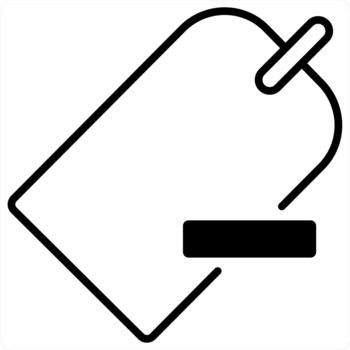 Remove Tag and delete label icon concept in black line color vector