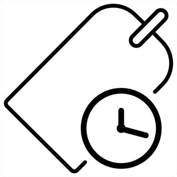 Tag and ecommerce icon concept in black line color vector