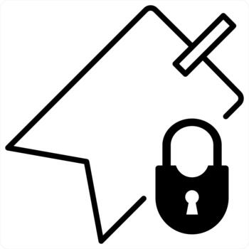 Tag Security and label in black line color vector