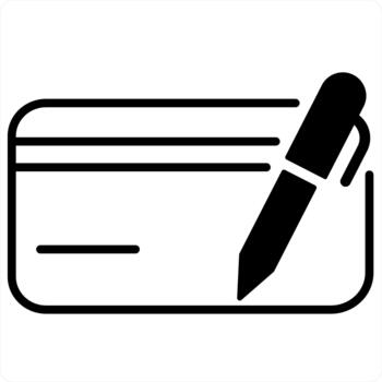 Card Settings and configuration icon concept in black line color vector