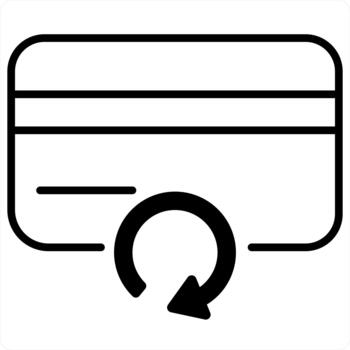 Update Card and refresh icon concept in black line color vector