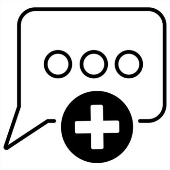 añadir mensaje y crear icono concepto en negro línea color vector