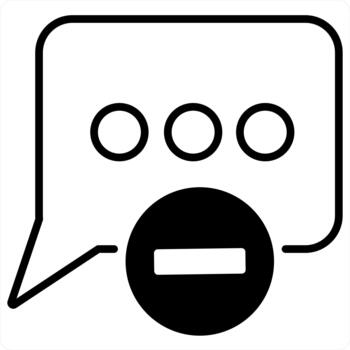 Remove Message and delete icon in black line color vector