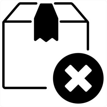 Wrong Order and package icon concept in black line color vector