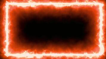 arancia fuoco confine telaio animazione con nero sfondo per la modifica e movimento grafica design video