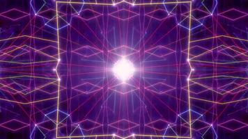 púrpura resumen antecedentes animación con neón luces y caleidoscopio efecto para visuales 100 video