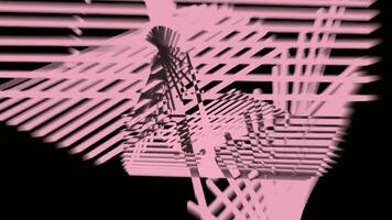 Abstract pink lines animation on black background for modern art and design projects visually appealing effect video