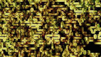 gyllene labyrint mönster med avrundad hörn och mörk bakgrund skapande en komplex abstrakt design video