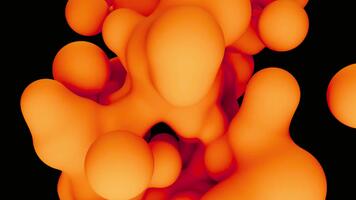Orange fluid blobs floating against a black background creating a dynamic and abstract composition video