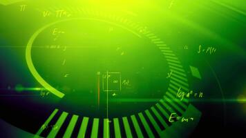 Green abstract technology background animation with circular shapes and light effects for presentations video