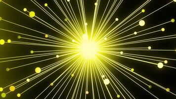 gul ljus brista animering bakgrund abstrakt lysande strålar partikel effekt rörelse grafik antal fot video