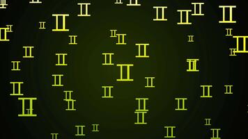 astratto sfondo con giallo pi simboli galleggiante su buio pendenza sfondo design modello illustrazione video