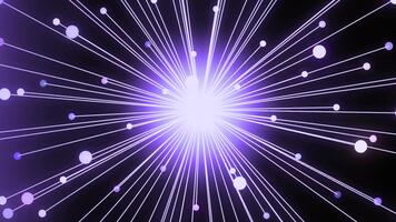 abstrakt lila brista bakgrund animering med lysande rader och cirklar för tech presentationer video