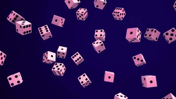 faller tärningar animering slinga bakgrund för kasino hasardspel spel och styrelse spel begrepp framställa ett hundra video