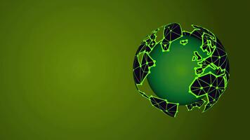 groen tech aarde wereldbol digitaal netwerk achtergrond visualisatie voor globaal verbinding concept video