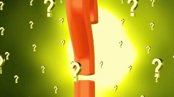fråga mark bakgrund med orange fråga mark och gyllene fråga märken för frågesport och faq innehåll video