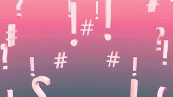 animerad skiljetecken märken bakgrund slinga fråga märken, utrop poäng, hash symboler, och dollar tecken video