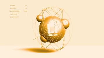 litium atom strukturera animering utforska atom- massa, standard stat, och elektron konfiguration video