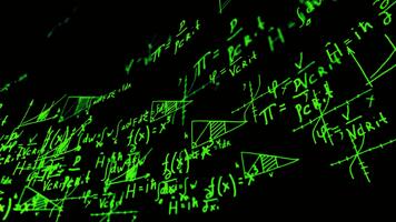 matemáticas fórmulas ecuaciones y cálculos en negro antecedentes para educación y Ciencias conceptos video