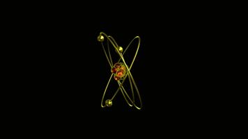 atom strukturera animering utforska atom- modell, kärna, elektroner, och kvant mekanik begrepp konst video