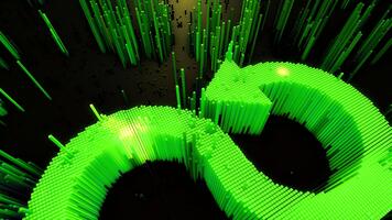 grön abstrakt kuber animering slinga med pil symbol bakgrund för teknologi och företag begrepp video