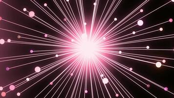 rosa leggero scoppiare animazione sfondo con Linee e puntini astratto movimento grafica metraggio video