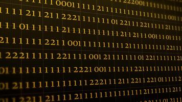 begrip binair code door een detailopname exploratie van gegevens patronen en computer taal Bij nacht video