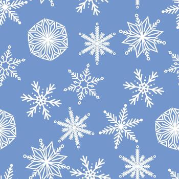Winter Seamless Wonderland Pattern Adorned With Delicate Snowflakes. Elegant And Enchanting, It Captures The Magic vector