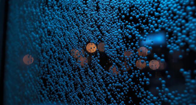 Stunning blue bokeh background with blurred lights evokes a dreamy and ethereal mood, perfect for abstract designs and atmospheric visuals photo