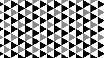Animated black and white triangle tile pattern with seamless rightward movement. Bold geometric loop design. video