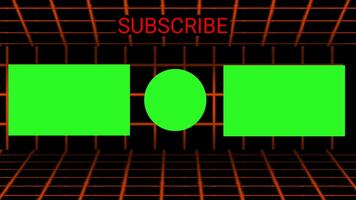 Retro Synthwave Style End Screen Template with Green Screen Placeholders and Subscribe Text video