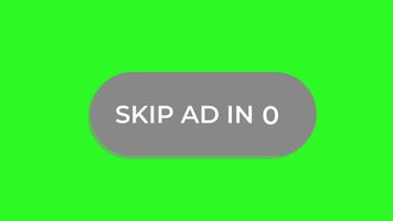 Salta anno Domini pulsante conto alla rovescia clic animazione ui verde schermo. video