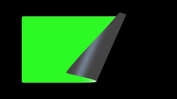 grön hörn skala animering med metallisk ringla på svart bakgrund. dynamisk krom nyckel övergång effekt. video