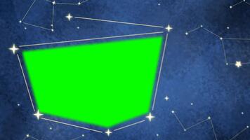 croma chiave animato notte cielo con stelle e costellazioni per spazio ispirato soddisfare e nozze verde schermo progetti con tre Presentazione presentazione modelli con verde schermo effetto video