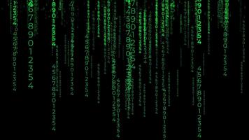 erkunden das faszinierend Welt von Digital Code fließend im beschwingt Grün Farbtöne gegen ein dunkel Hintergrund im ein Immersiv Erfahrung von Technologie und Kreativität video