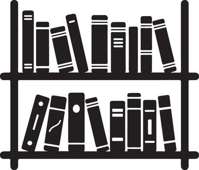 Bookshelf stack literature bookcase bookstore learn study wooden object vector
