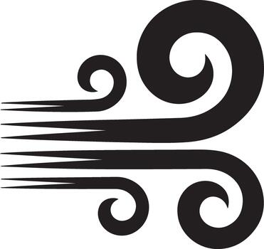 Wind or air swirls flowing in different directions for natural weather element vector