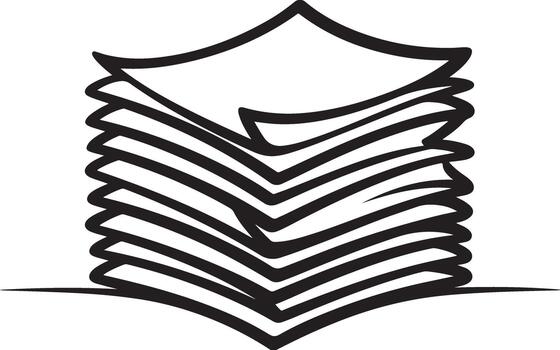 Stack of papers or documents with messy look hand drawn and grunge style effect vector