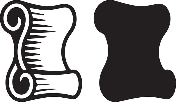 Ancient scroll graphic template with papyrus for information writing document vector