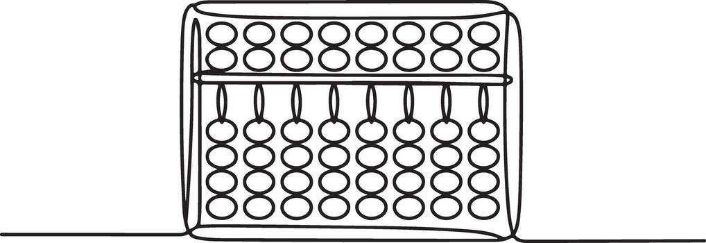 ábaco soltero continuo línea Arte dibujo garabatear educativo juguete aprendizaje herramienta vector
