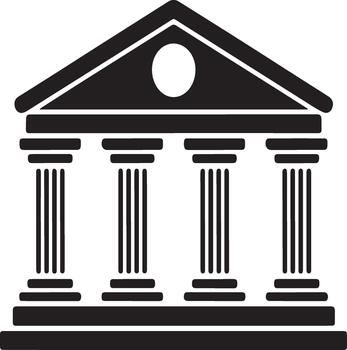 clásico arquitectónico edificio fachada con columnas y triángulo techo aislado vector