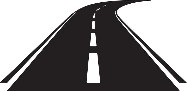 un vacío la carretera con un blanco línea en eso vector