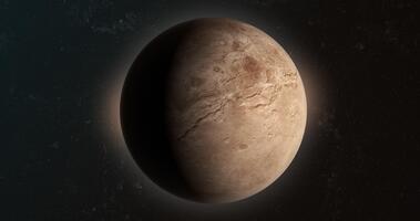 Charon, naturlig satellit av dvärg- planet pluto, roterande i de yttre Plats video