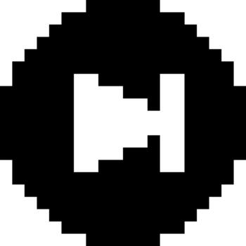 Monochrome pixelated fast forward button icon. Simple black and white retro gaming symbol for next, skip, or continue action in a digital user interface vector
