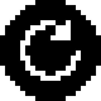 Pixelated circular arrow icon, a classic digital symbol for refresh, reload, undo, or history, perfect for retro interface designs and app development vector