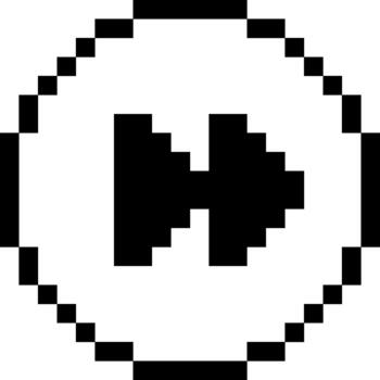 pixelado jugar adelante icono un retro digital diseño vector