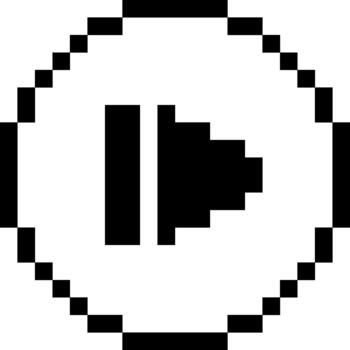 Pixelated Play Button Icon A Simple Black and White Design for Digital Interfaces and Media Playback vector