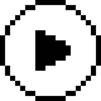 Pixelated Play Button A Retro Design for Modern Media Navigation and Visual Communication vector