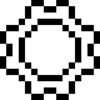 Pixelated abstract geometric form with angular shapes vector