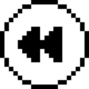 Pixelated Rewind Button Icon A Digital Representation of Replay and Backward Action vector